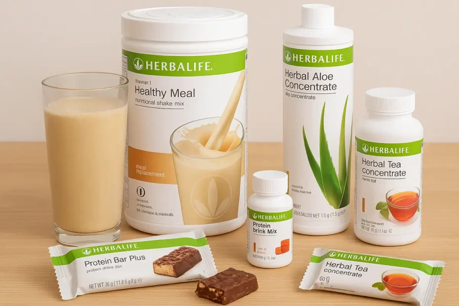 herbalife weight loss nutrition products on table