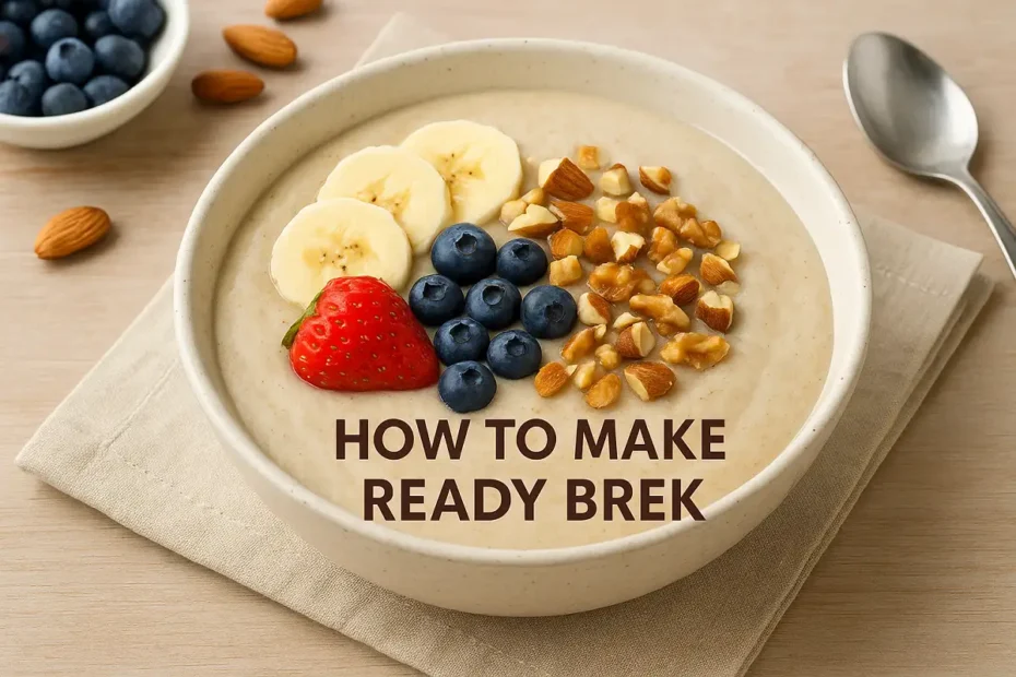 Bowl of creamy Ready Brek with fruits and nuts – how to make Ready Brek.