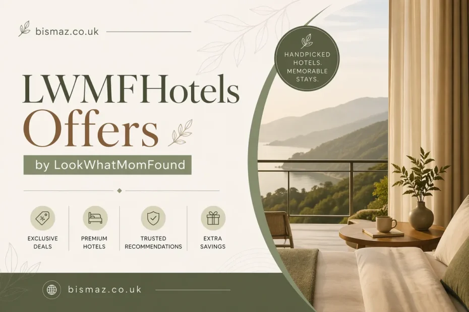 LWMFHotels Offers banner by LookWhatMomFound on bismaz.co.uk featuring luxury hotel deals and a scenic balcony view.